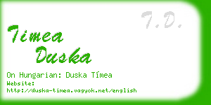 timea duska business card